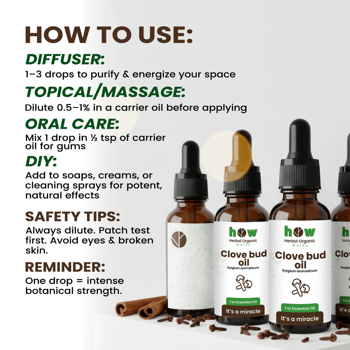 Clove Bud Oil – Pure Essential Oil for Teeth & Skin | 1 oz