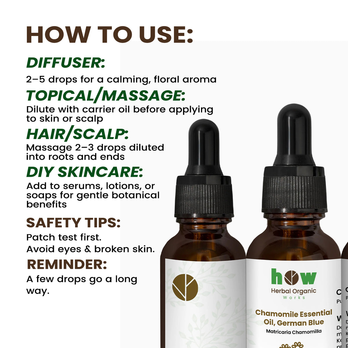 Chamomile Essential Oil – 100% Pure for Aromatherapy | 1 oz
