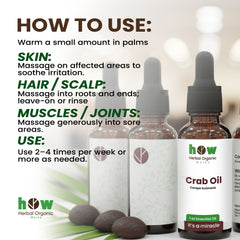 Crab Oil by Herbal Organic Works – 100% Pure Andiroba Oil for Skin Healing, Massage & Hair Care