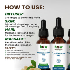 Frankincense Oil – Herbal Organic Works 100% Natural Essential Oil for Face, Hair & Relaxing Aromatherapy | 1 oz