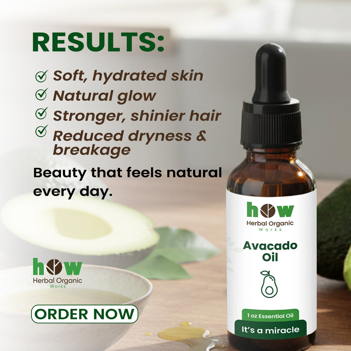 Avocado Oil – 100% Pure Cold-Pressed for Hair & Skin