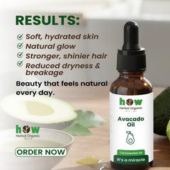 Avocado Oil – Herbal Organic Works 100% Pure Cold-Pressed Oil for Hair & Skin | Non-Greasy & Hexane-Free