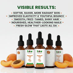Apricot Essential Oil – Antioxidant & Vitamin E Rich Moisturizer by Herbal Organic Works | For Face, Skin & Hair