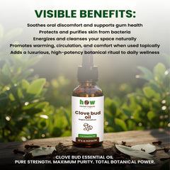 Clove Bud Oil by Herbal Organic Works – Pure Essential Oil for Teeth, Skin, Aromatherapy & Massage (1 oz Glass Dropper Bottle)