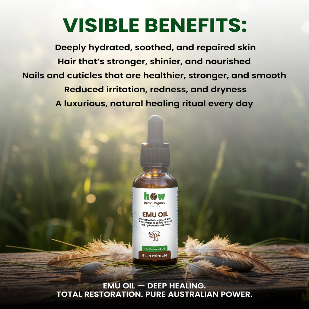 Emu Oil – Pure Skin, Hair & Massage Oil | 1 fl oz