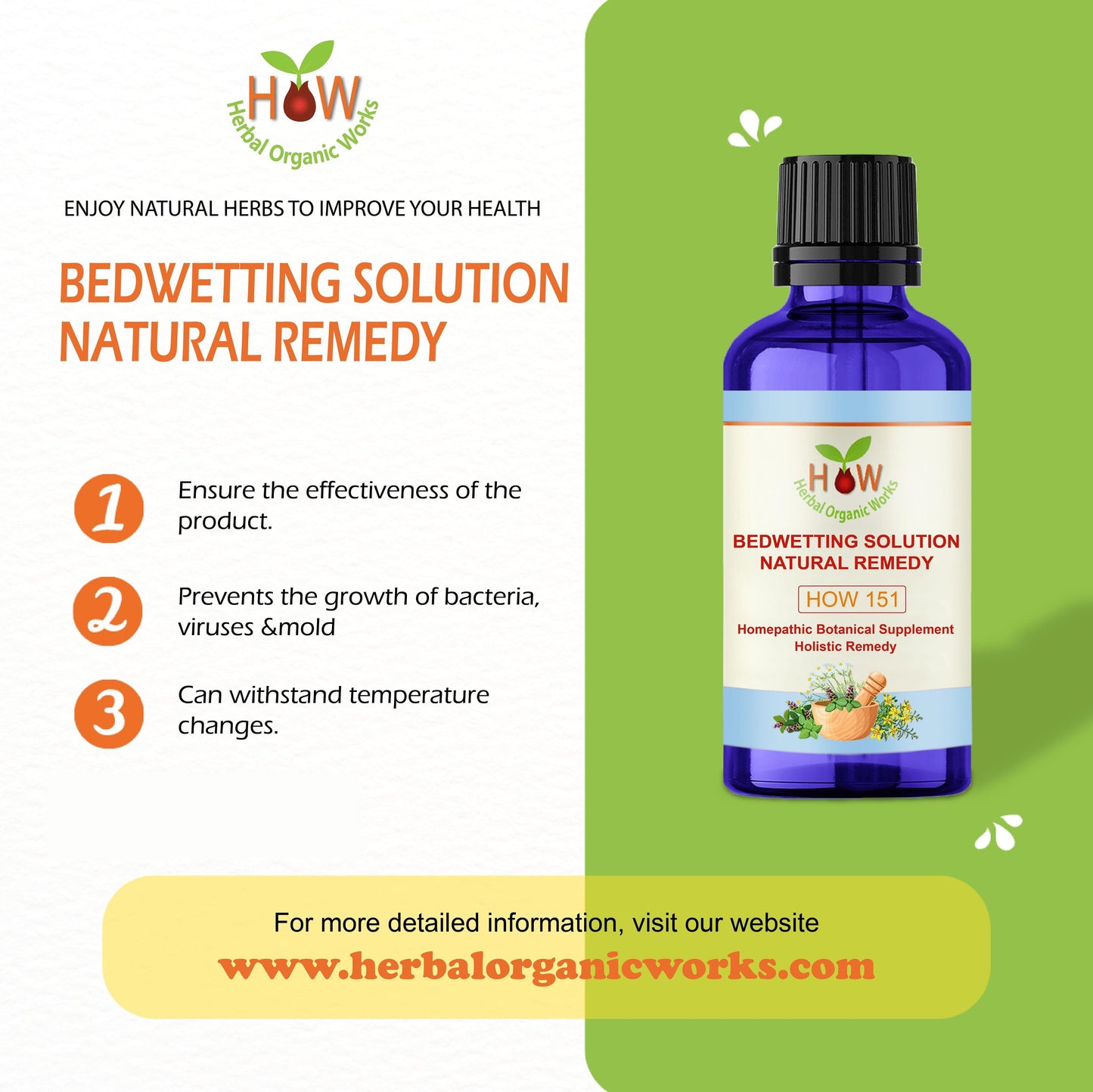 BED WETTING SOLUTION NATURAL REMEDY (HOW151)