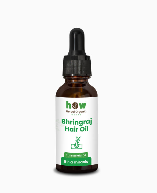 Bhringraj Hair Oil by Herbal Organic Works – 100% Pure Natural Oil for Hair Growth, Thick Hair & Healthy Scalp