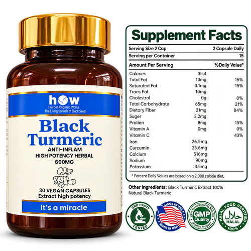 Black Turmeric Capsules 600mg | 30 Vegan Capsules