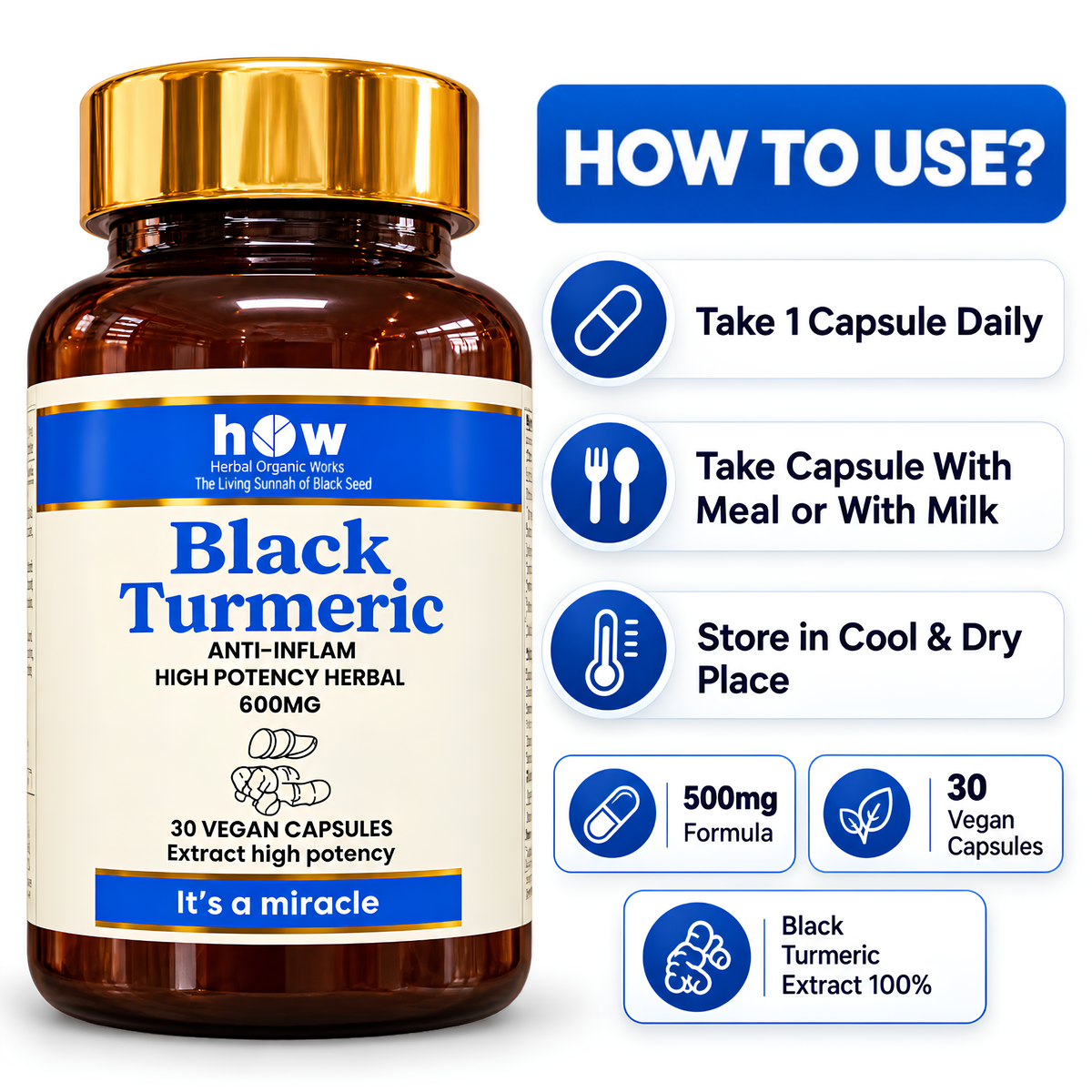 Natural Black Turmeric 30 Capsules