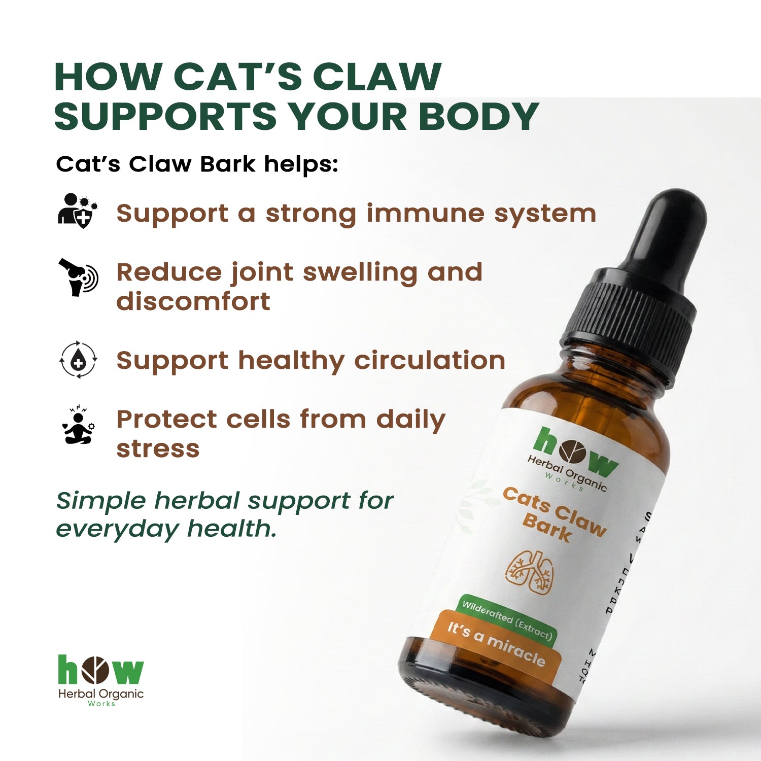 Cats claw bark extract helps