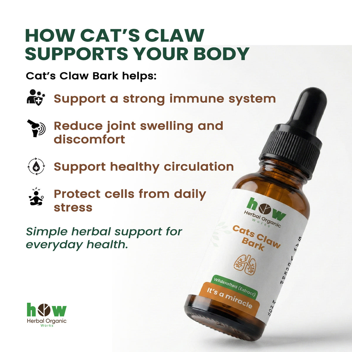 Cats claw bark extract helps