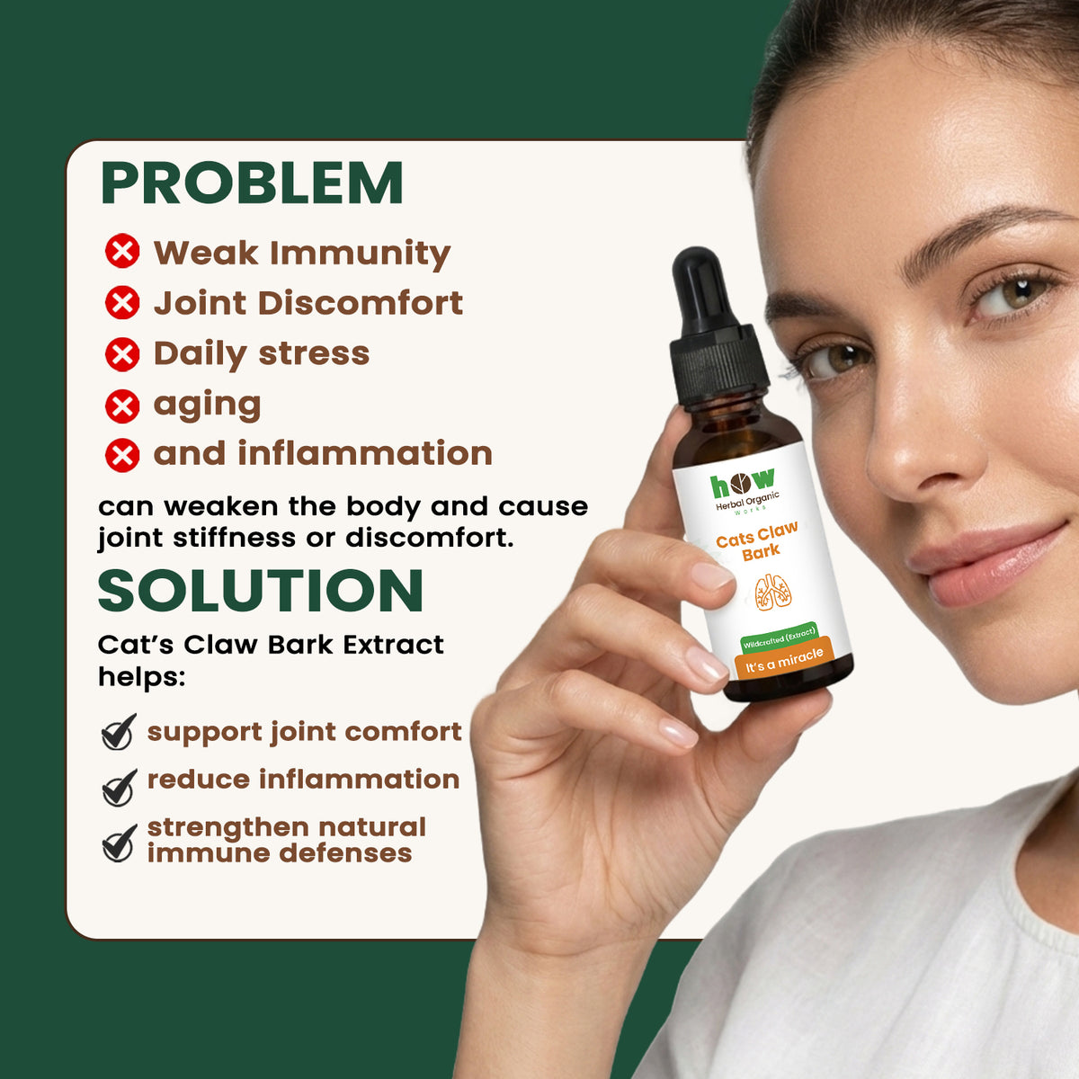 Cats claw bark extract problem solution