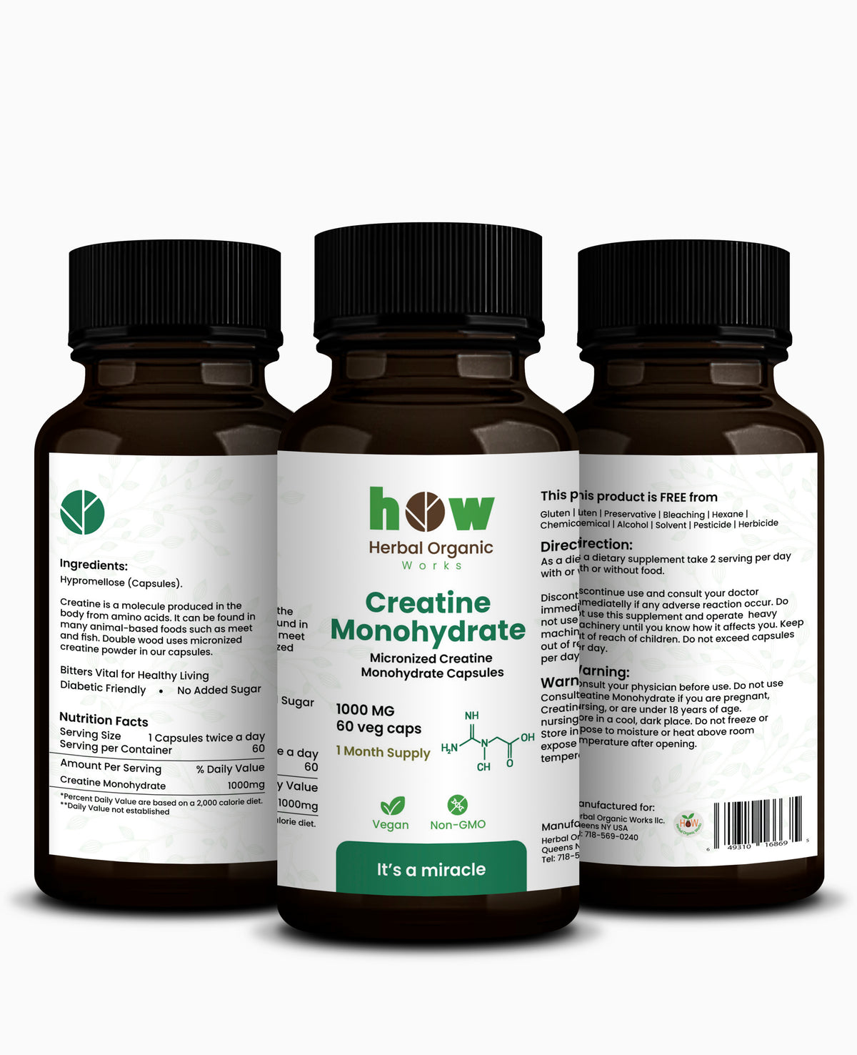 Creatine-monohydrate Capsules for Strength and Workout Performance