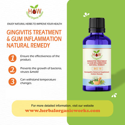 GINGIVITIS TREATMENT & GUM INFLAMMATION NATURAL REMEDY (BIO18)