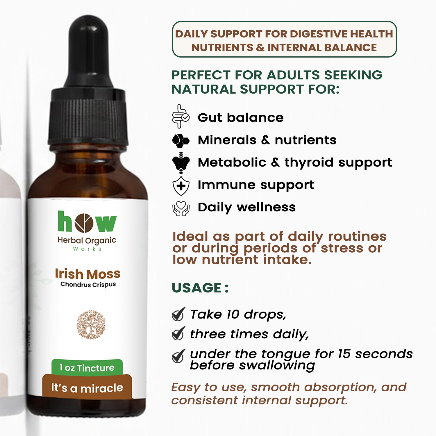 Irish Moss Tincture uses