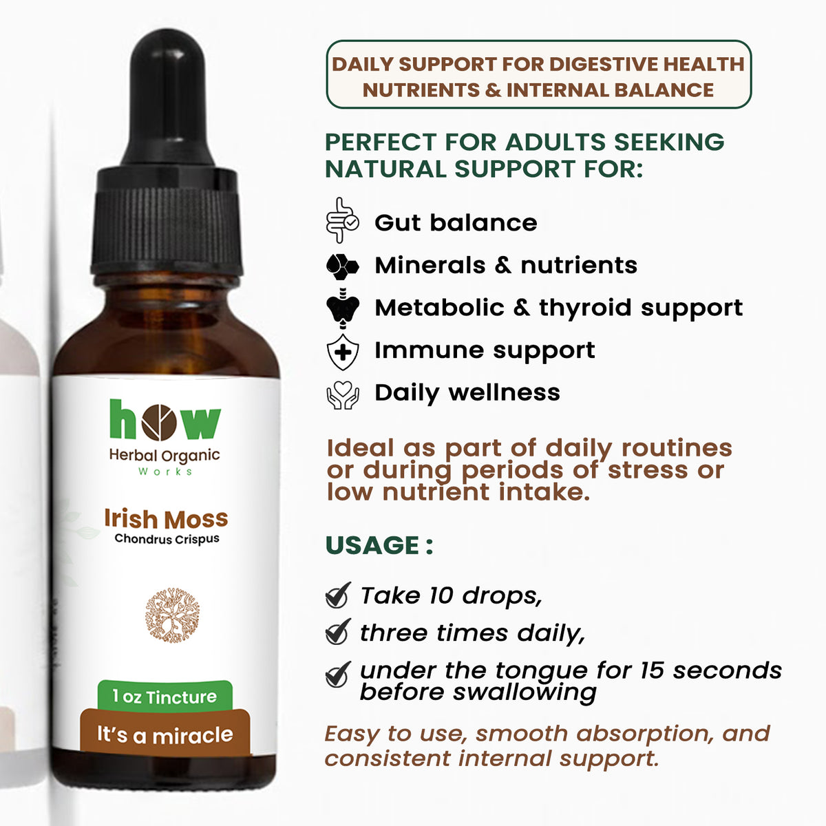 Irish Moss Tincture uses