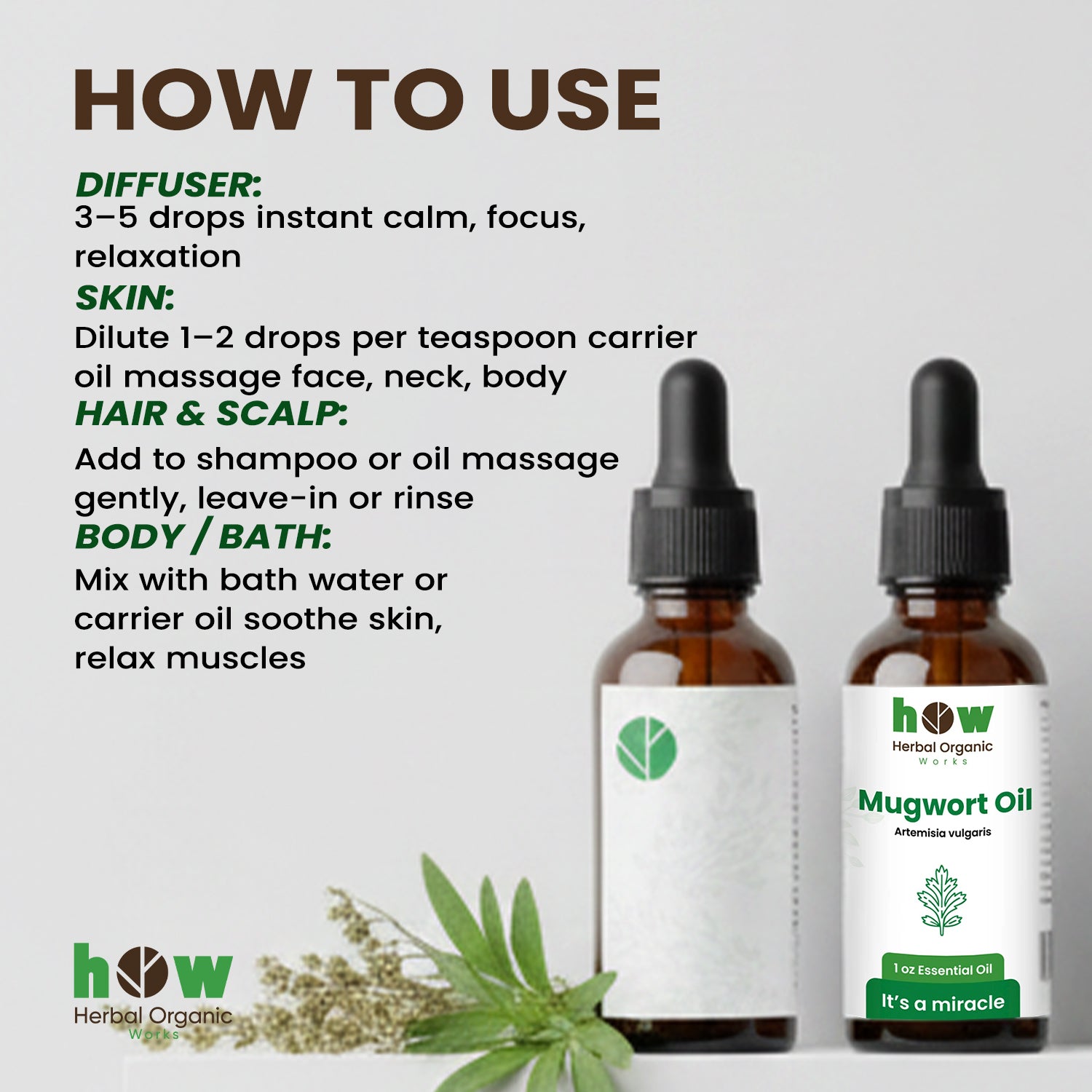 Mugwort oil uses
