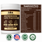 Organic Mushroom Coffee 10-in-1 Espresso Latte with Shilajit & Curcumin