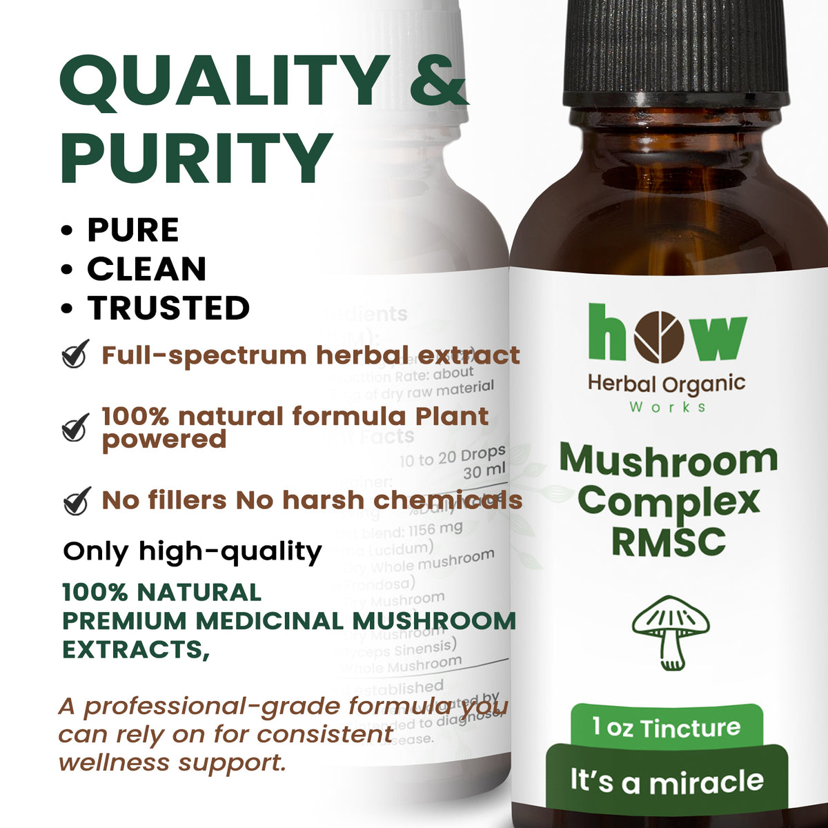 Mushroom complex tincture quality
