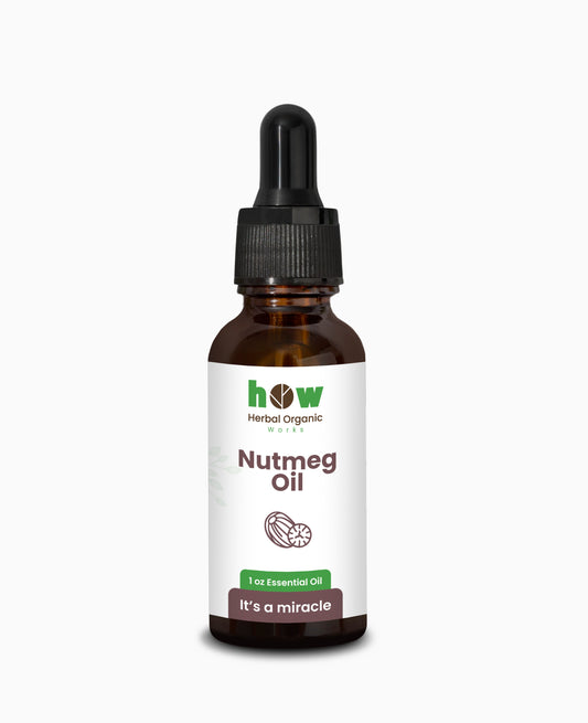 Nutmeg Oil by Herbal Organic Works – 100% Natural Steam-Distilled Oil for Skin, Hair, Aromatherapy & DIY (1 oz )