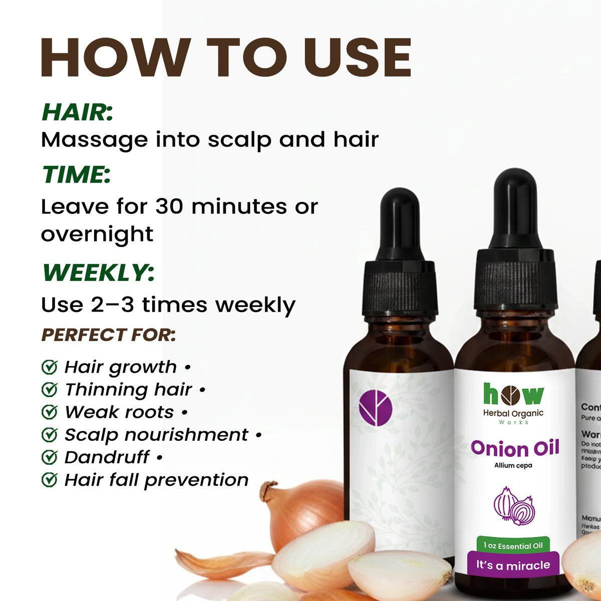 Onion oil  uses