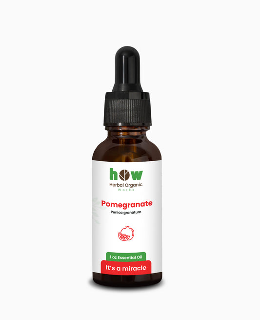 Pomegranate Oil by Herbal Organic Works – Pure Cold-Pressed Oil for Skin Hydration & Hair Care (1 oz Glass Dropper Bottle)