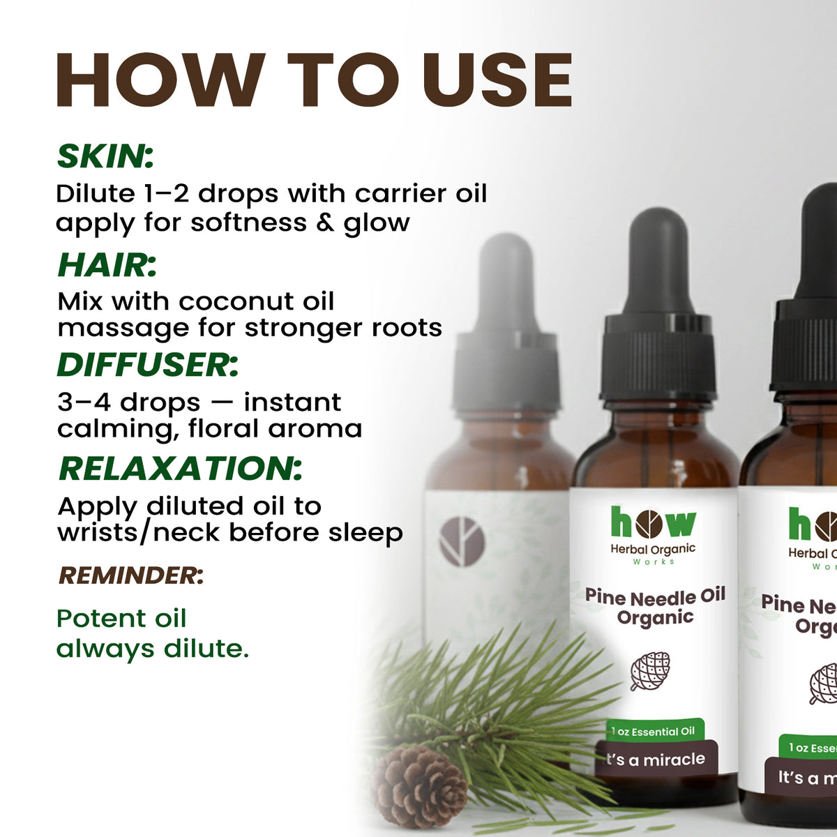 Pine needle oil  uses