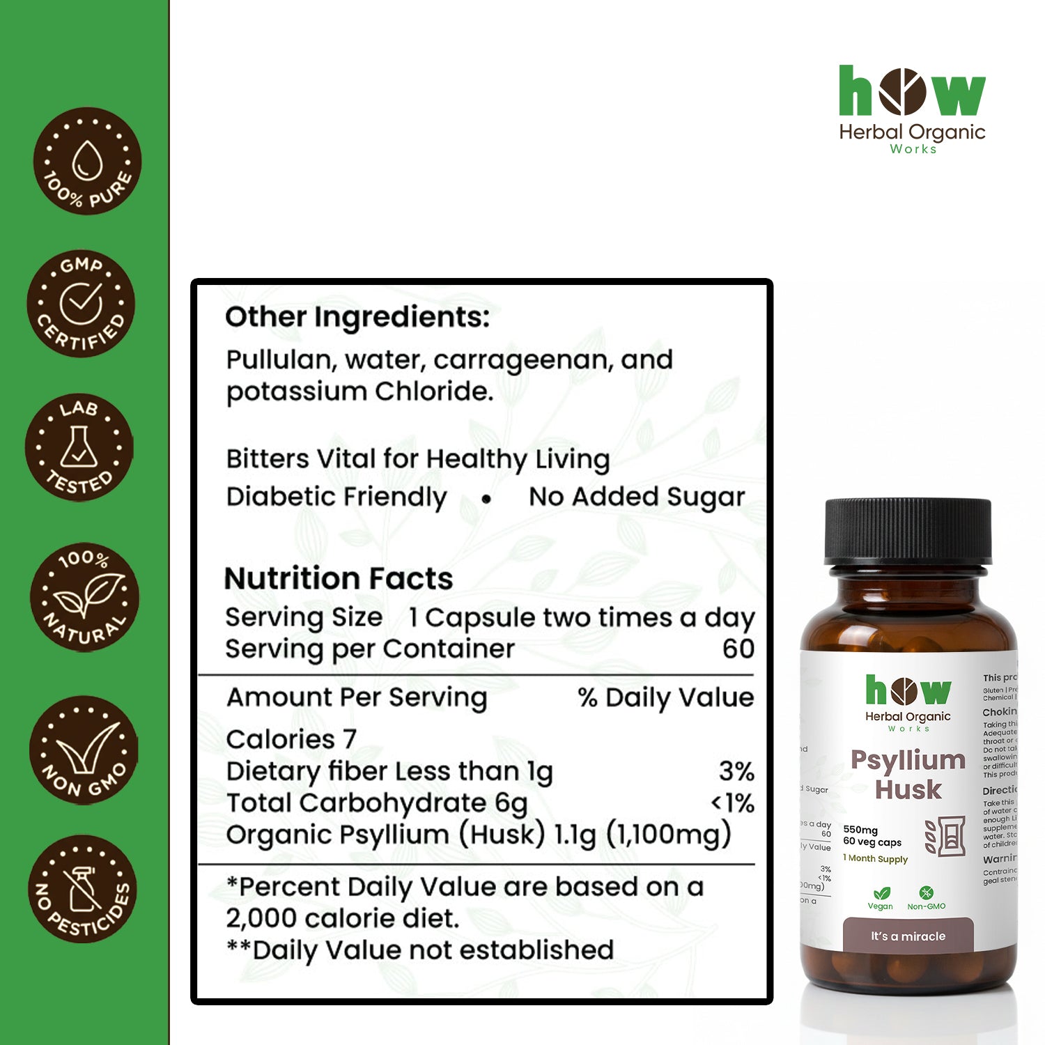psylium husk Nutrition Facts