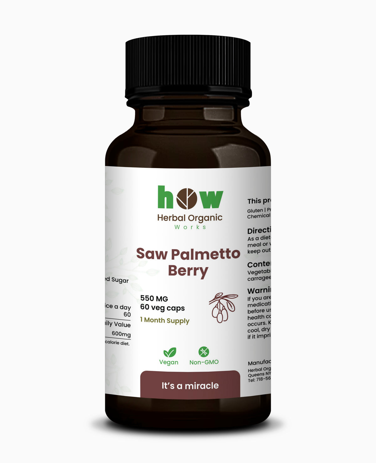 Saw Palmetto Berry Capsule for Hair & Prostate Support