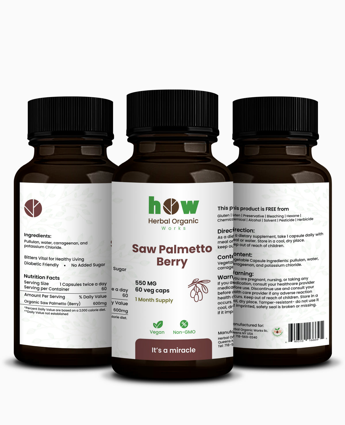 Saw Palmetto Berry Capsule for Hair & Prostate Support