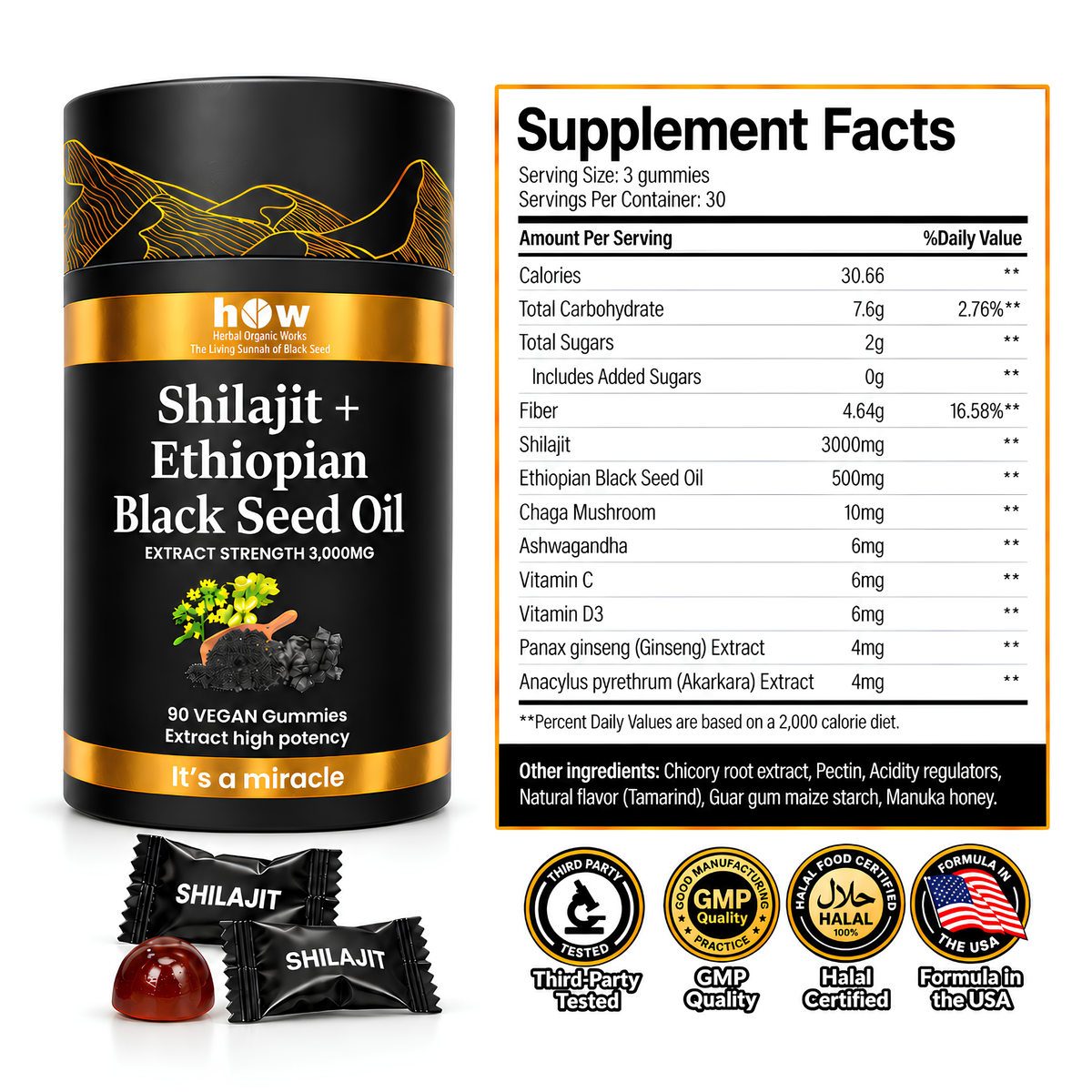 Shilajit Gummies for Men – Pure Himalayan with Ethiopian Black Seed Oil