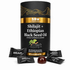 Shilajit and Ethiopian black seed oil gummies with wrapped servings