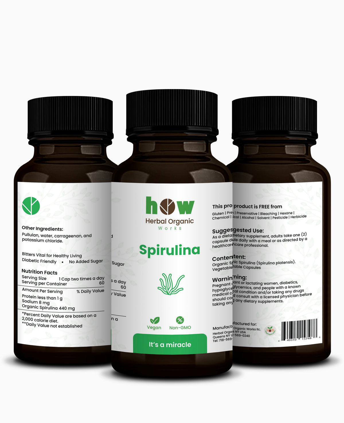 Spirulina Capsules for Daily Wellness - 60 Vegg Capsules