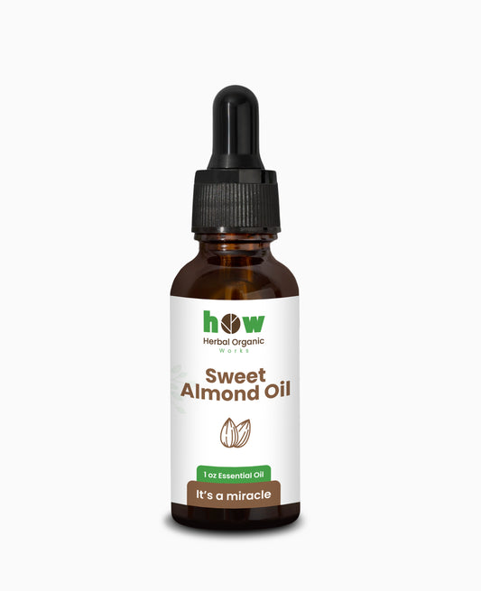 Sweet almond Oil by Herbal Organic works – 30ml | 100% Pure oil for Skin Moisturizer, Hair Care & Nail Care