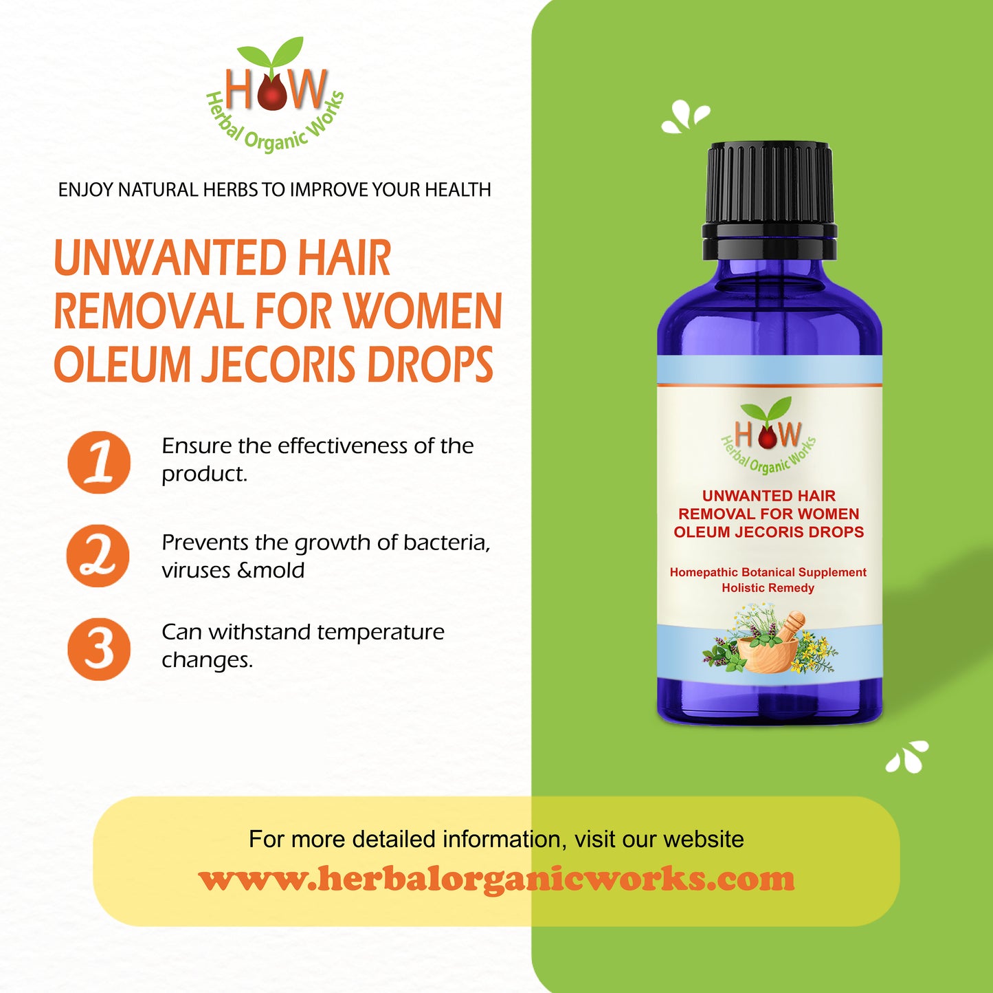 UNWANTED HAIR REMOVAL FOR WOMEN OLEUM JECORIS DROPS