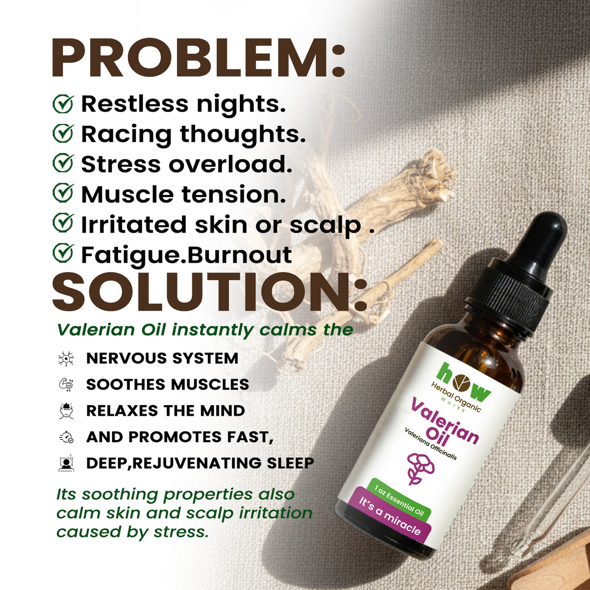 Valerian Root Oil – 100% Pure Botanical Aromatherapy Oil | 1 oz