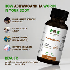 Ashwagandha Capsules – 100% Natural Stress & Anxiety Relief | Boost Energy, Focus & Wellness | 60 Capsules (1 Month Supplement)