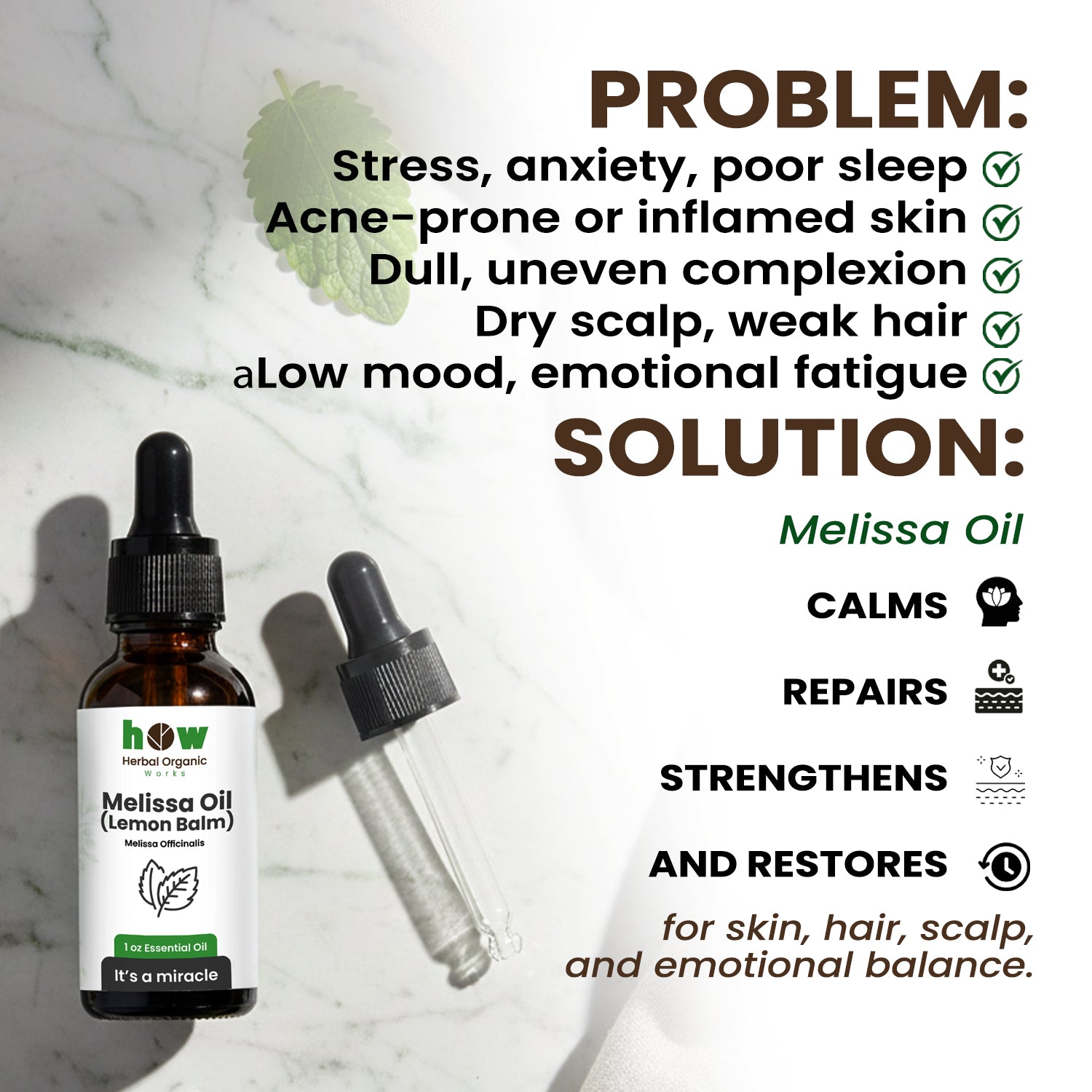 melissa oil benefits problems