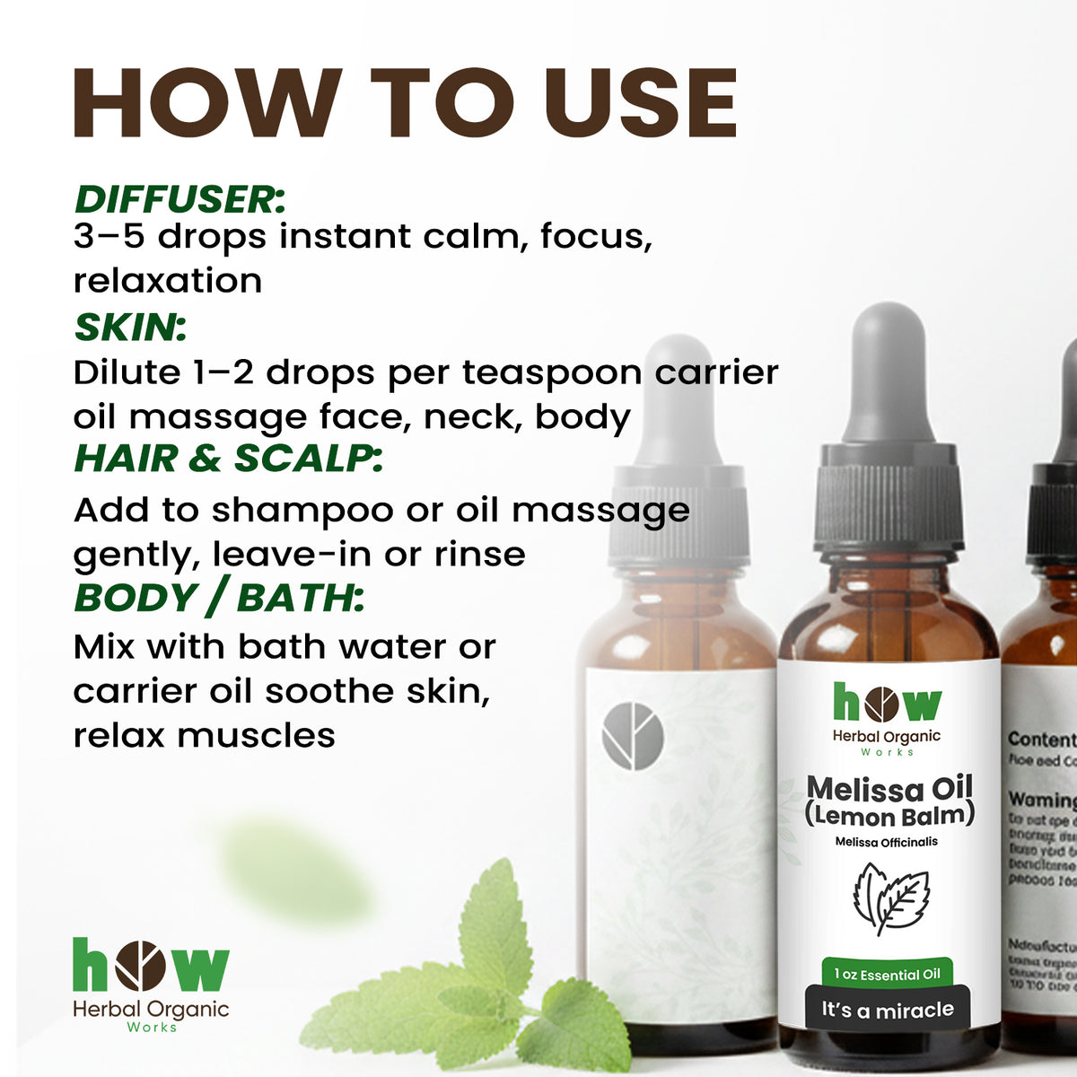 melissa oil benefits use