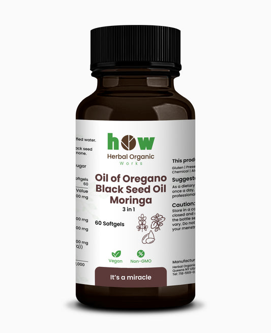Oregano Black Seed Moringa – 60 Vegan Softgels