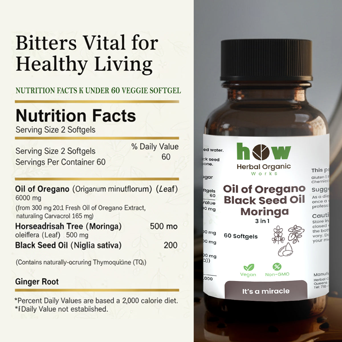 oil of oregano softgels​ Nutrition Facts