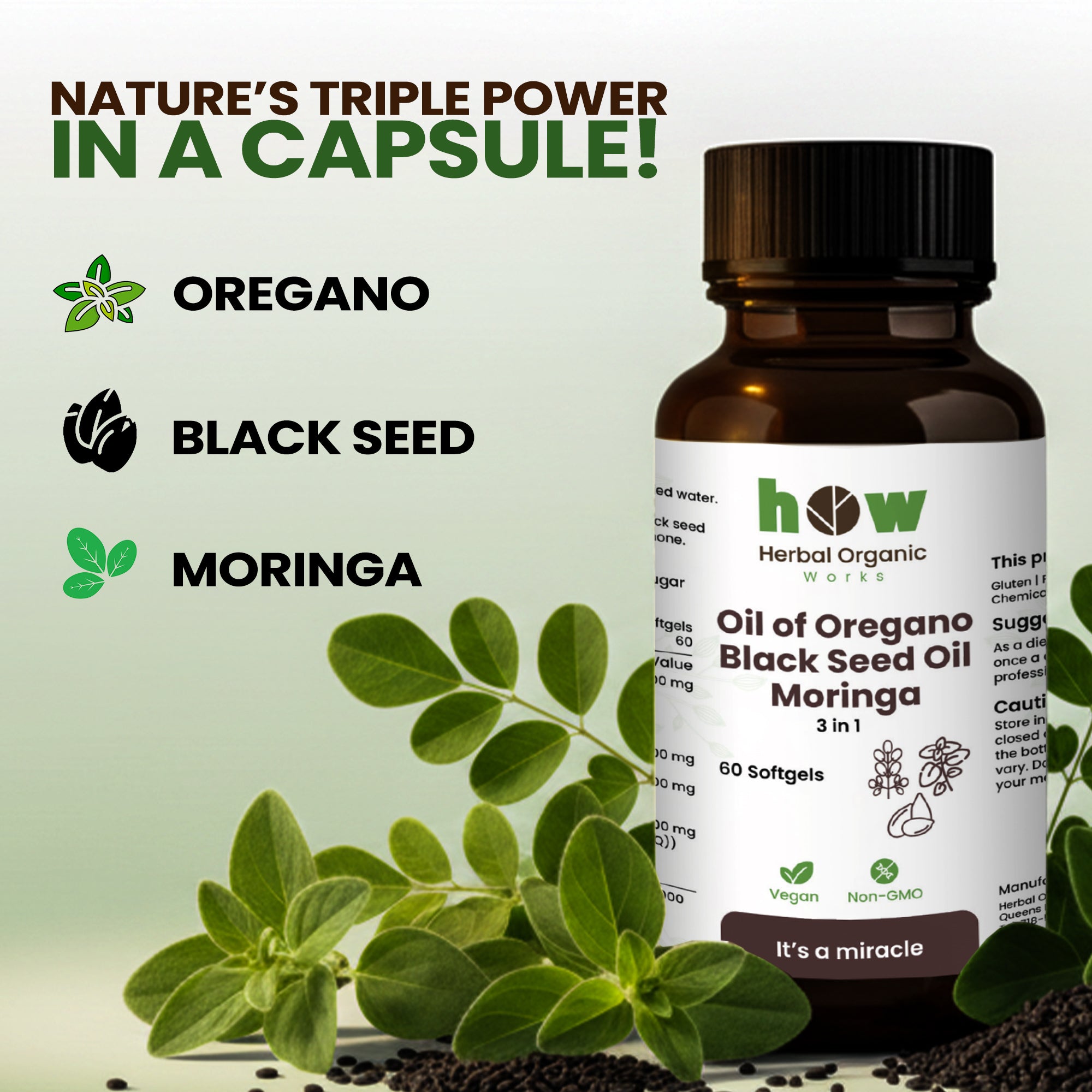 oil of oregano with black seed oil softgels