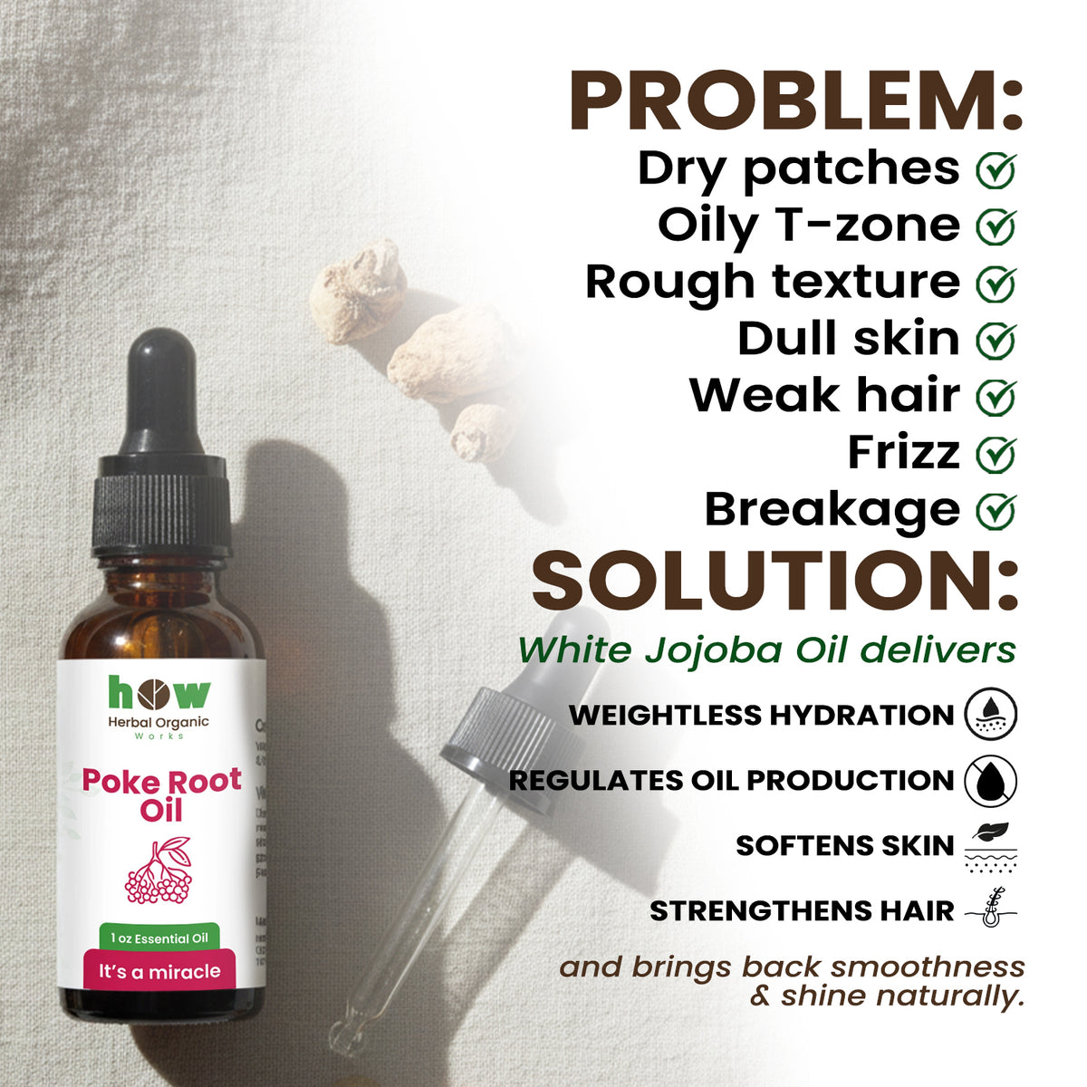 poke root oil problm solution