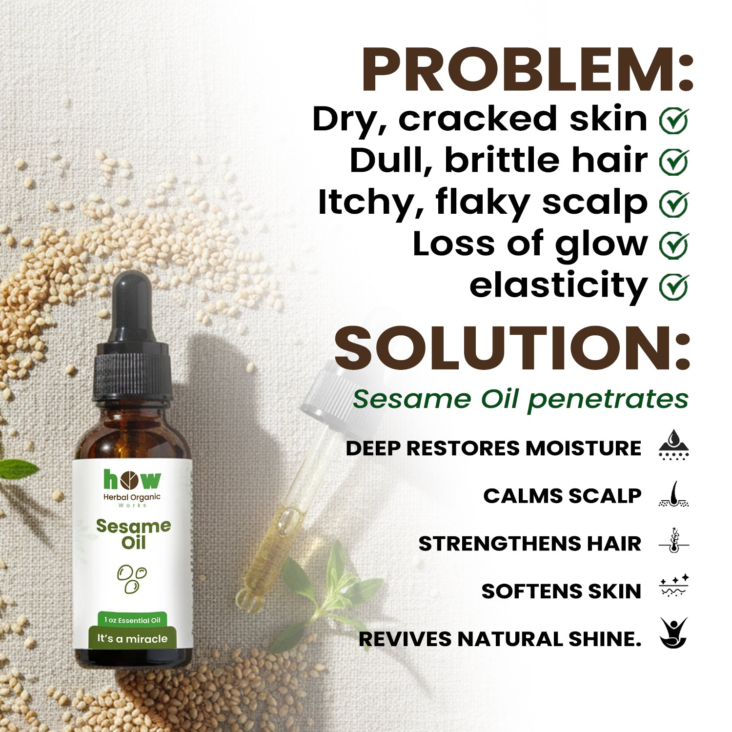 sesame oil problem solution