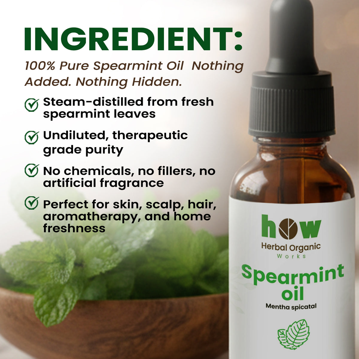 Spearmint Essential Oil – 30ml Premium Aromatherapy Oil